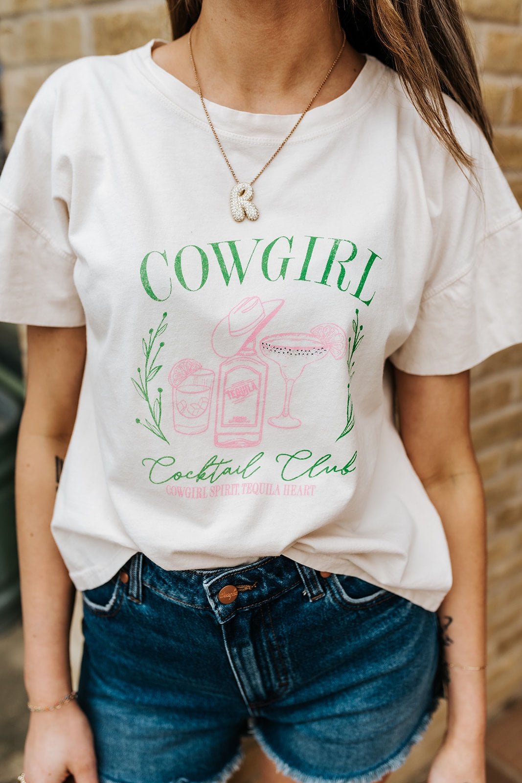 Natural Cowgirl Cocktail Clun Hi - Low Tee - Southern Soule Designs