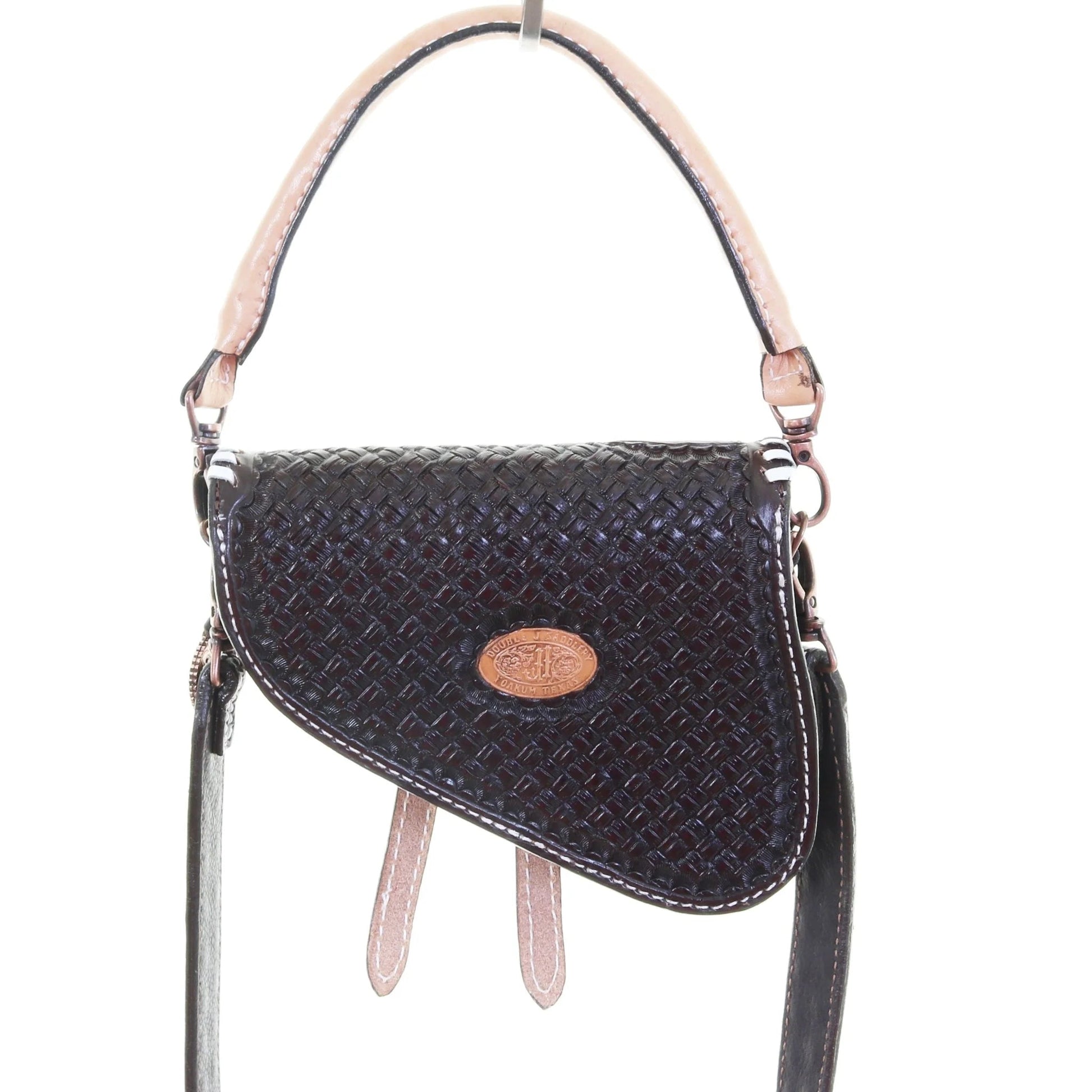 Natural Floral Saddle Purse SPB04 - Southern Soule Designs