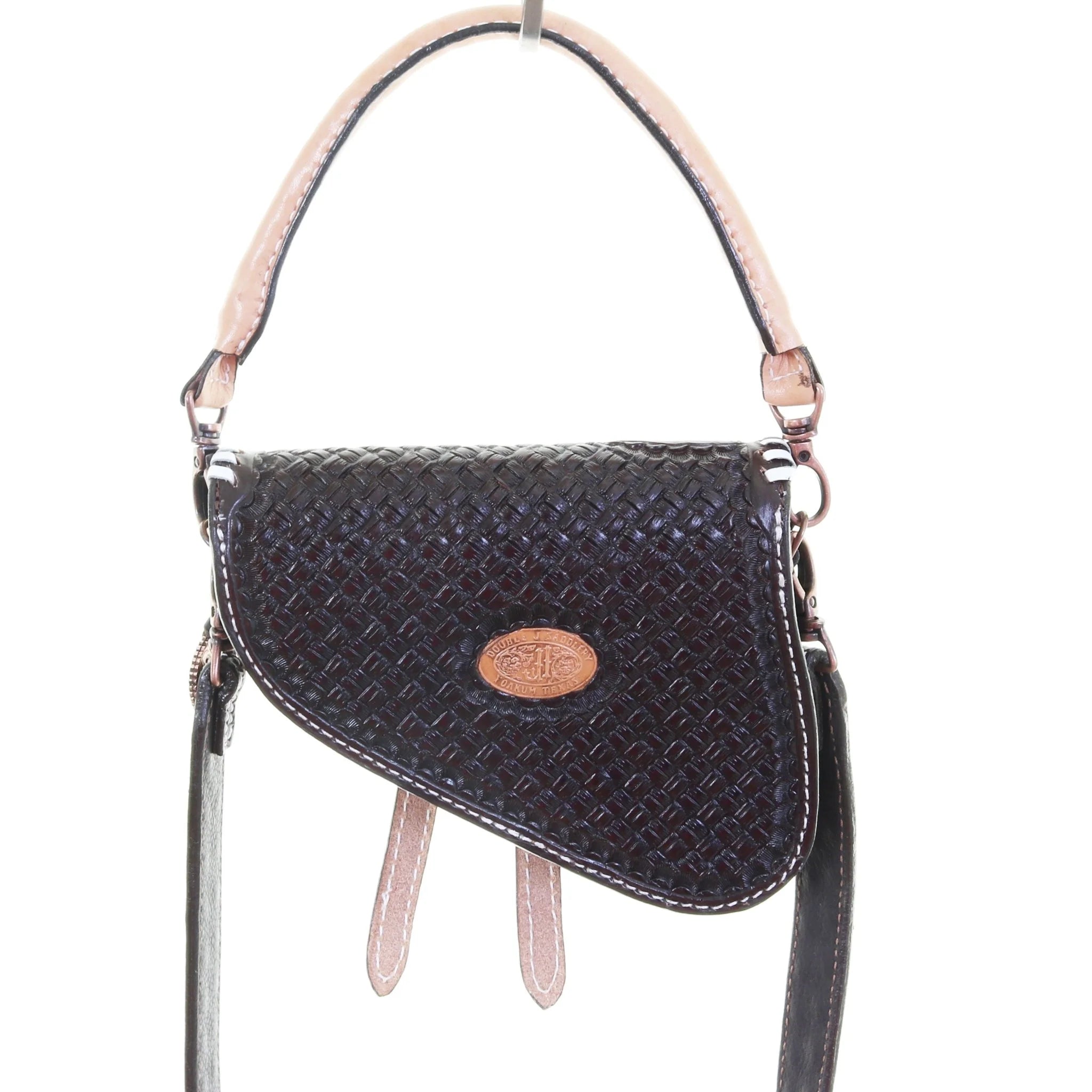 Natural Floral Saddle Purse SPB04 - Southern Soule Designs