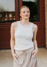 Natural Heather Select Striped Tank ZT261474 - Southern Soule Designs