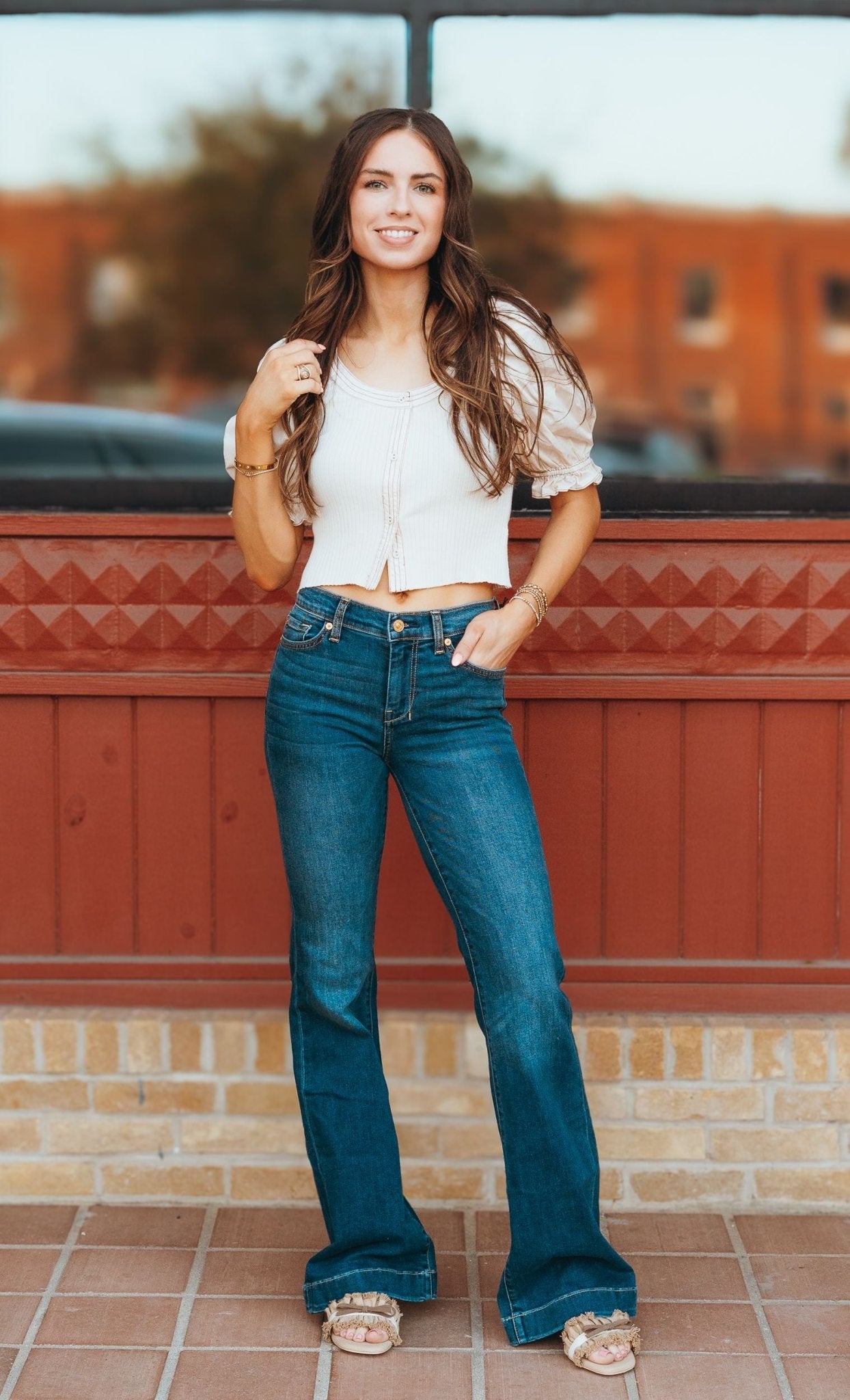 Natural Kora Puff Sleeve Blouse S1265T - Southern Soule Designs