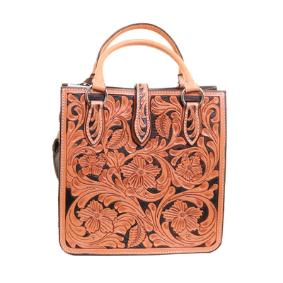 Natural Leather Square Tote SQT24 - Southern Soule Designs