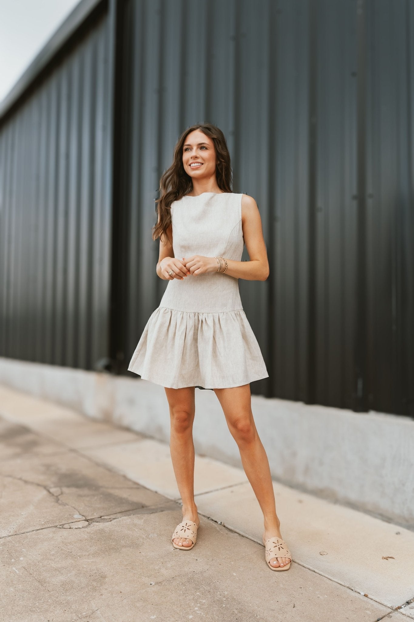 Natural Madelyn Mini Dress N1900D - 2 - Southern Soule Designs