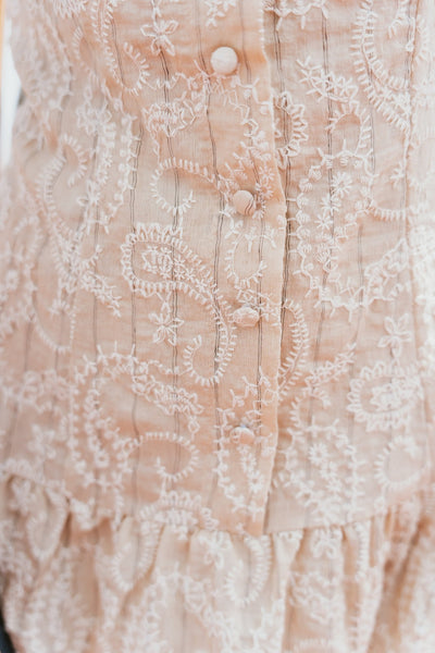 Natural Paisley Embroidered Sleeveless Mini Dress BRD3612 - 2 - Southern Soule Designs