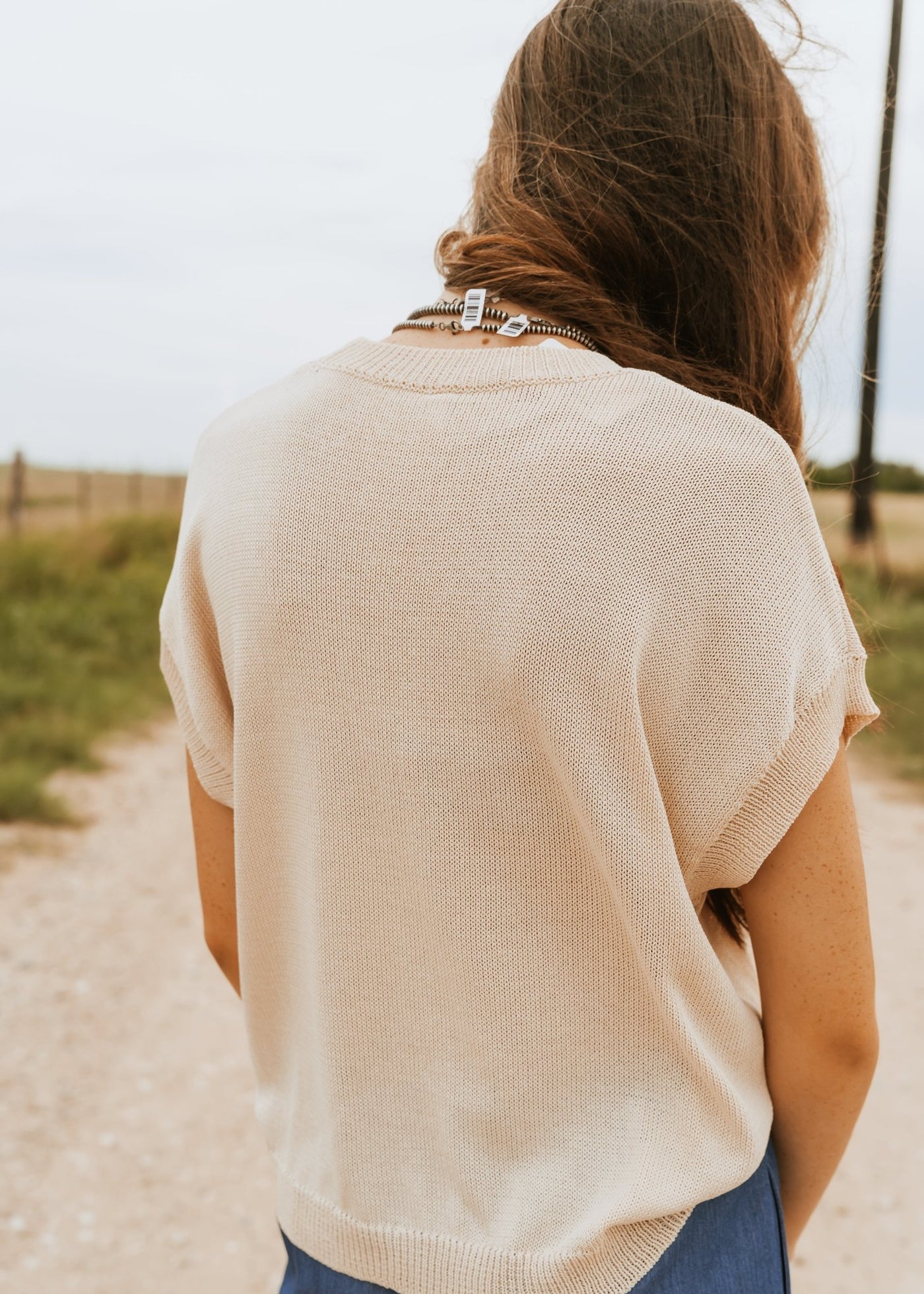 Natural/Rust Double Horseshoe Knit Top WL25 - 10916 - Southern Soule Designs