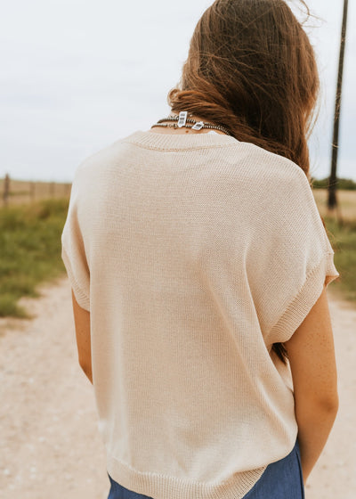 Natural/Rust Double Horseshoe Knit Top WL25 - 10916 - Southern Soule Designs