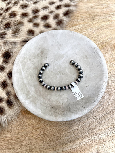 Navajo/Pink Conch Cuff Bracelet - Southern Soule Designs
