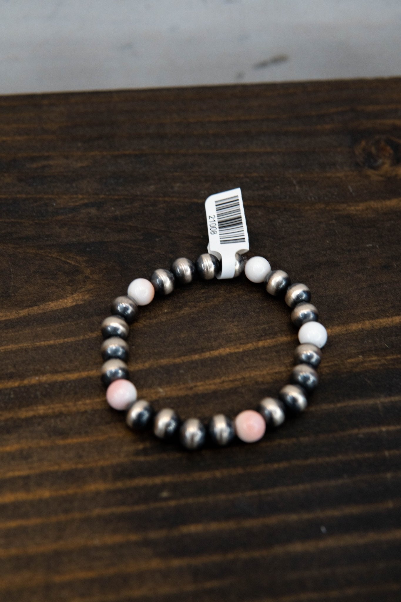 Navajo/Pink Conch Stretch Bracelet - Southern Soule Designs