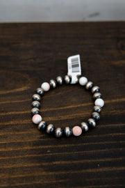 Navajo/Pink Conch Stretch Bracelet - Southern Soule Designs