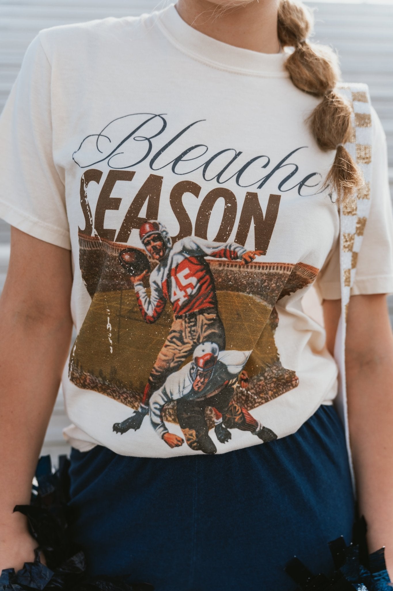 Navy Bleacher Season Tee - Southern Soule Designs