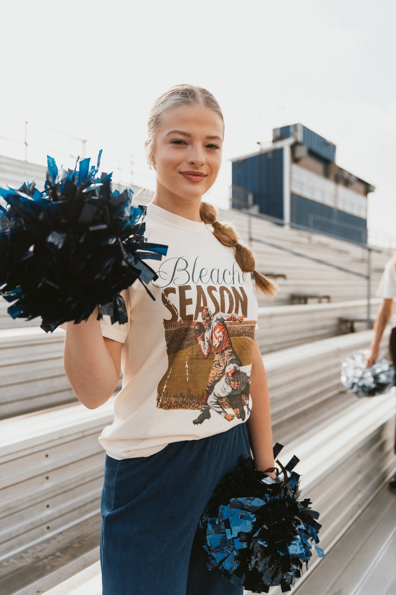 Navy Bleacher Season Tee - Southern Soule Designs