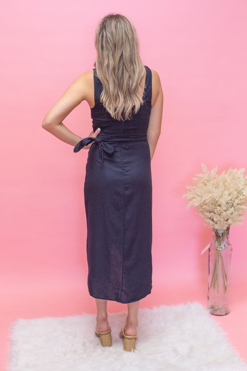 Navy Heaven Sent Wrap Dress - Southern Soule Designs