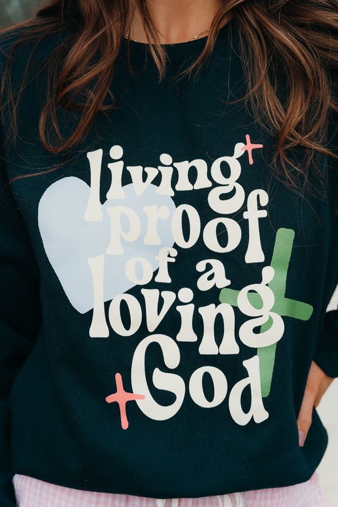 Navy Living Proof Crewneck - Southern Soule Designs