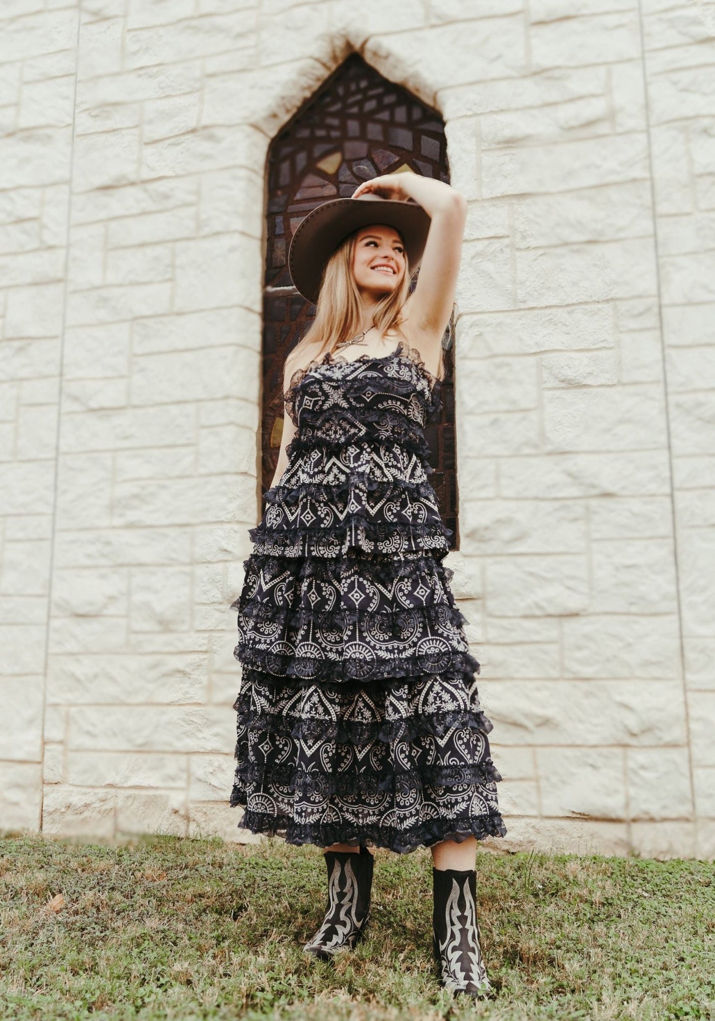 Navy Rumi Tiered Midi Dress S1277D - 3 - Southern Soule Designs