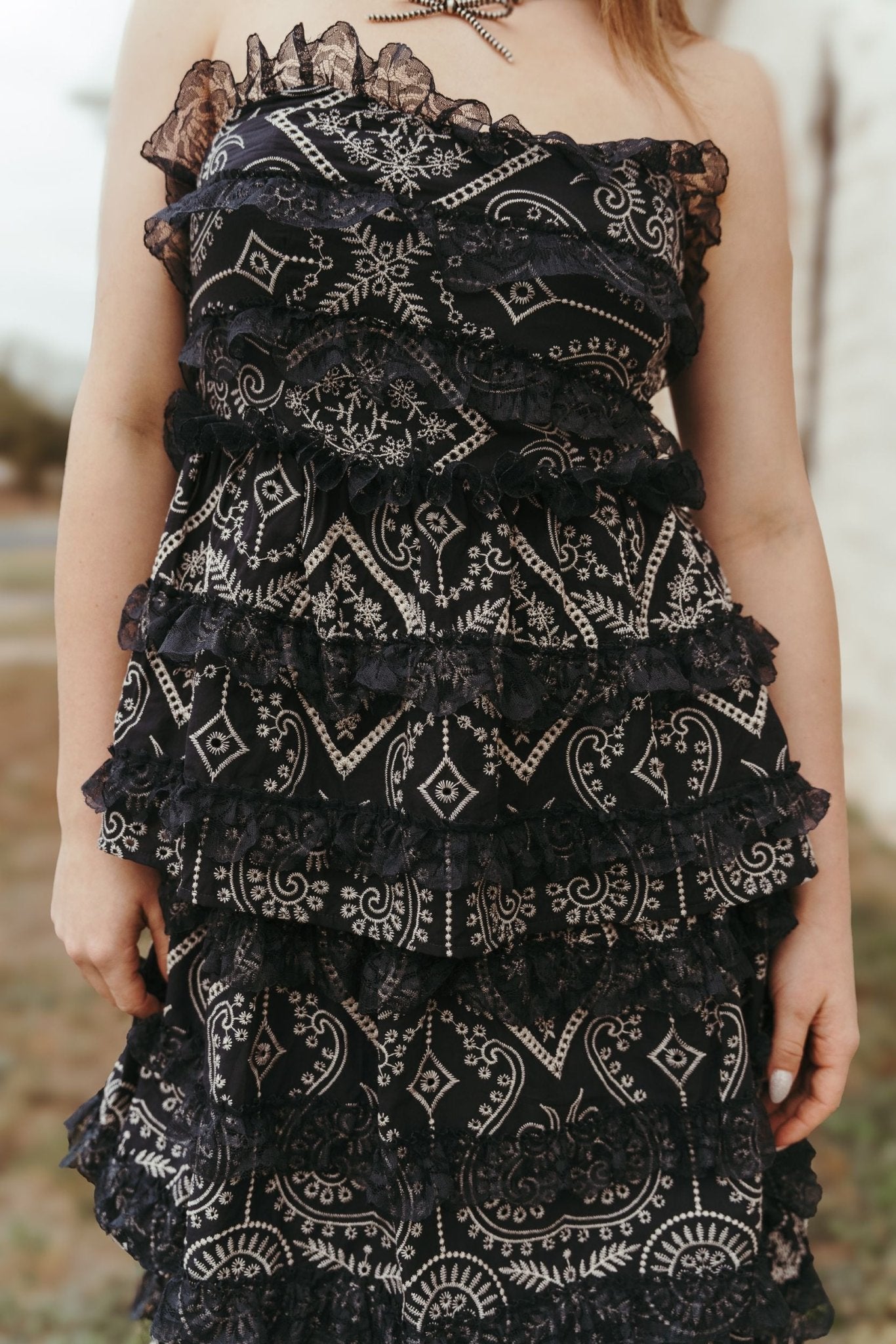 Navy Rumi Tiered Midi Dress S1277D - 3 - Southern Soule Designs