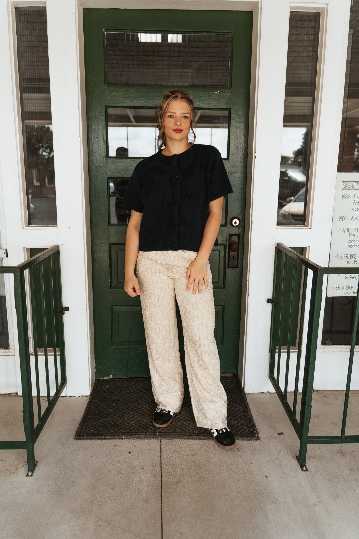 Navy Short Sleeve Cardigan SWJ2347 - Southern Soule Designs