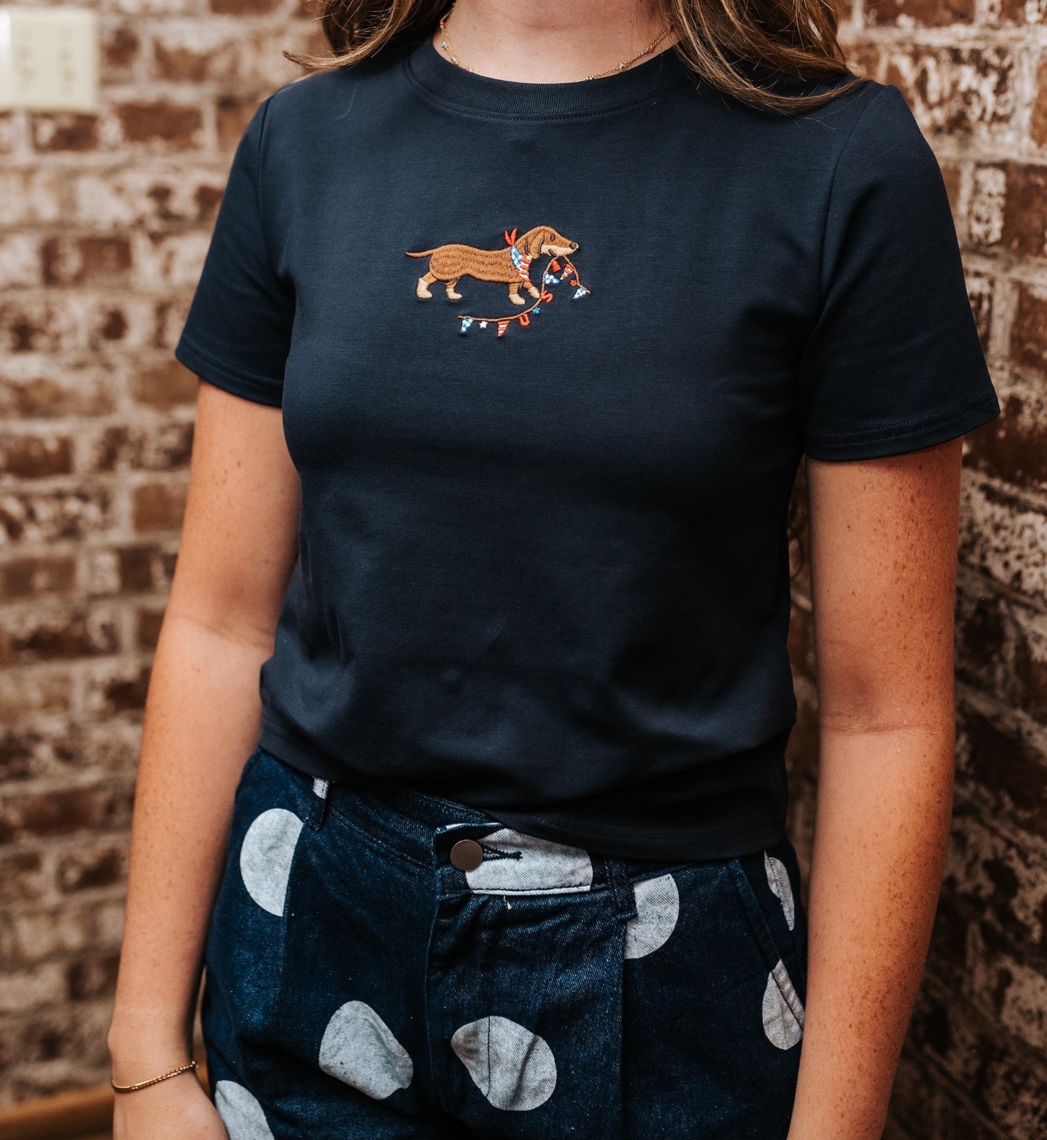 Navy Short Sleeve "USA Dog" Tee MT21121 - Southern Soule Designs