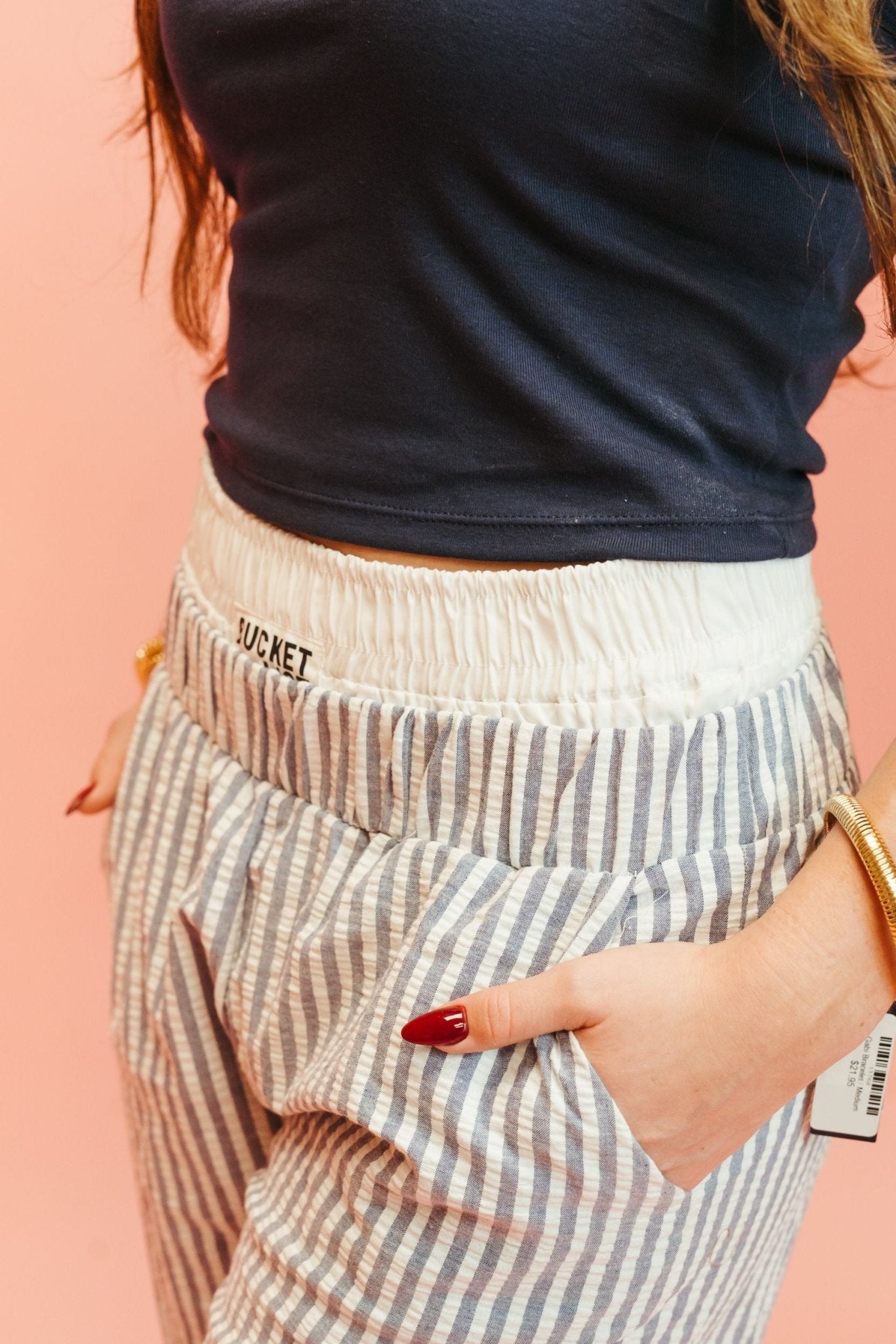 Navy Striped Exposed Boxer Pants P5501 - Southern Soule Designs