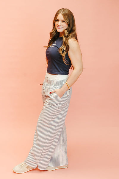 Navy Striped Exposed Boxer Pants P5501 - Southern Soule Designs