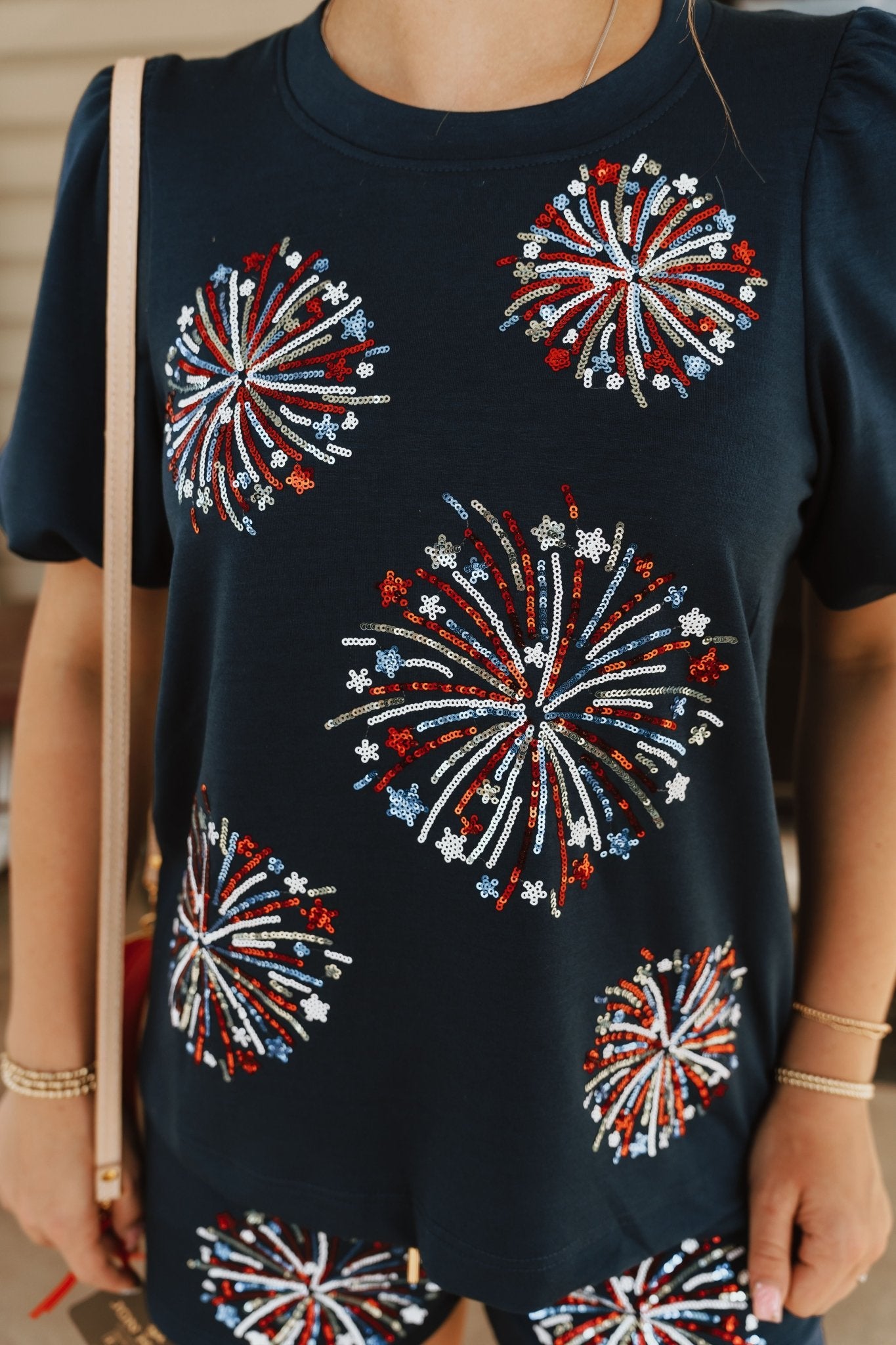 Navy Tina Fireworks Top - Southern Soule Designs