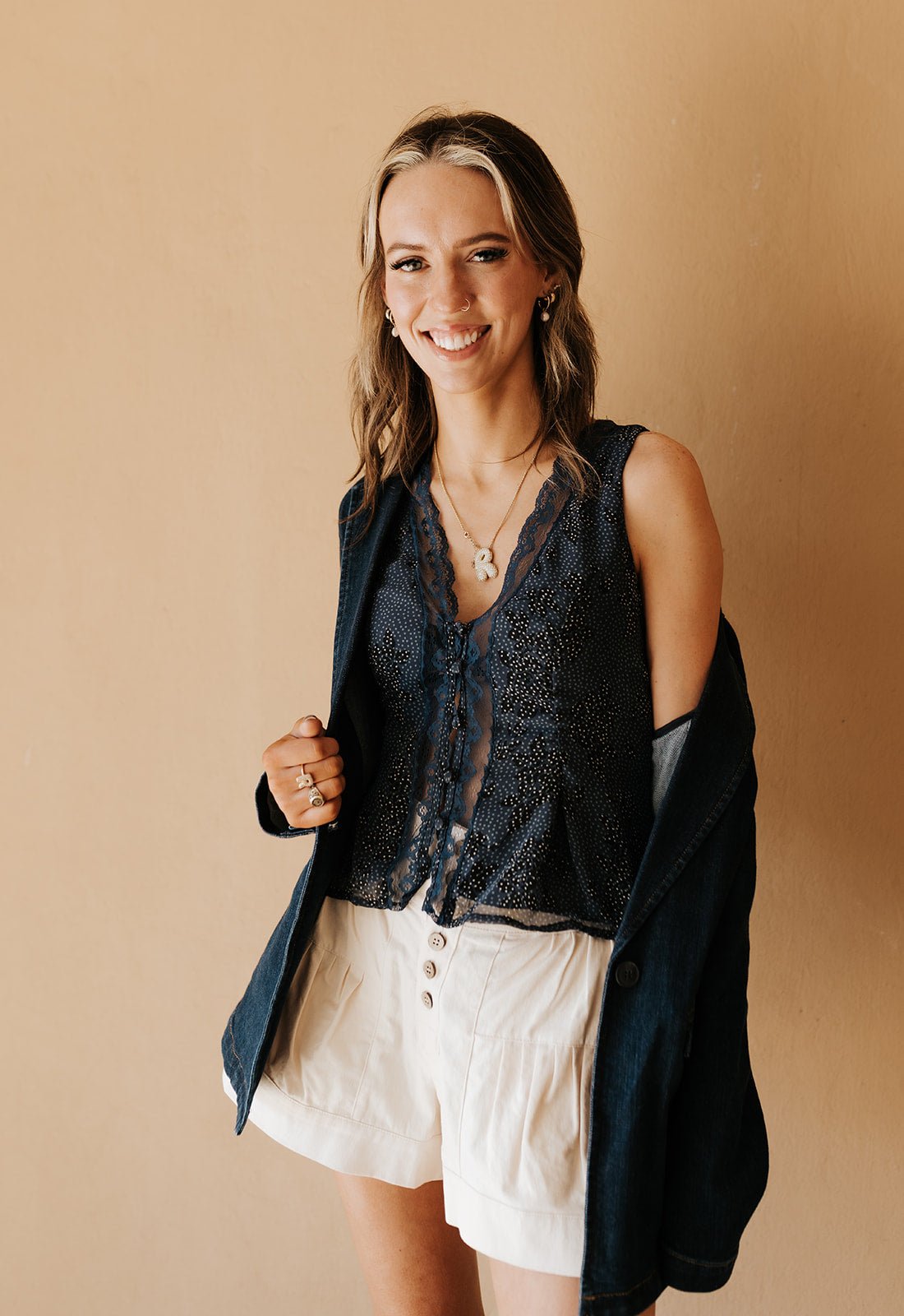 Navy Vintage Lace Bloom Top BRT3532 - 2 - Southern Soule Designs