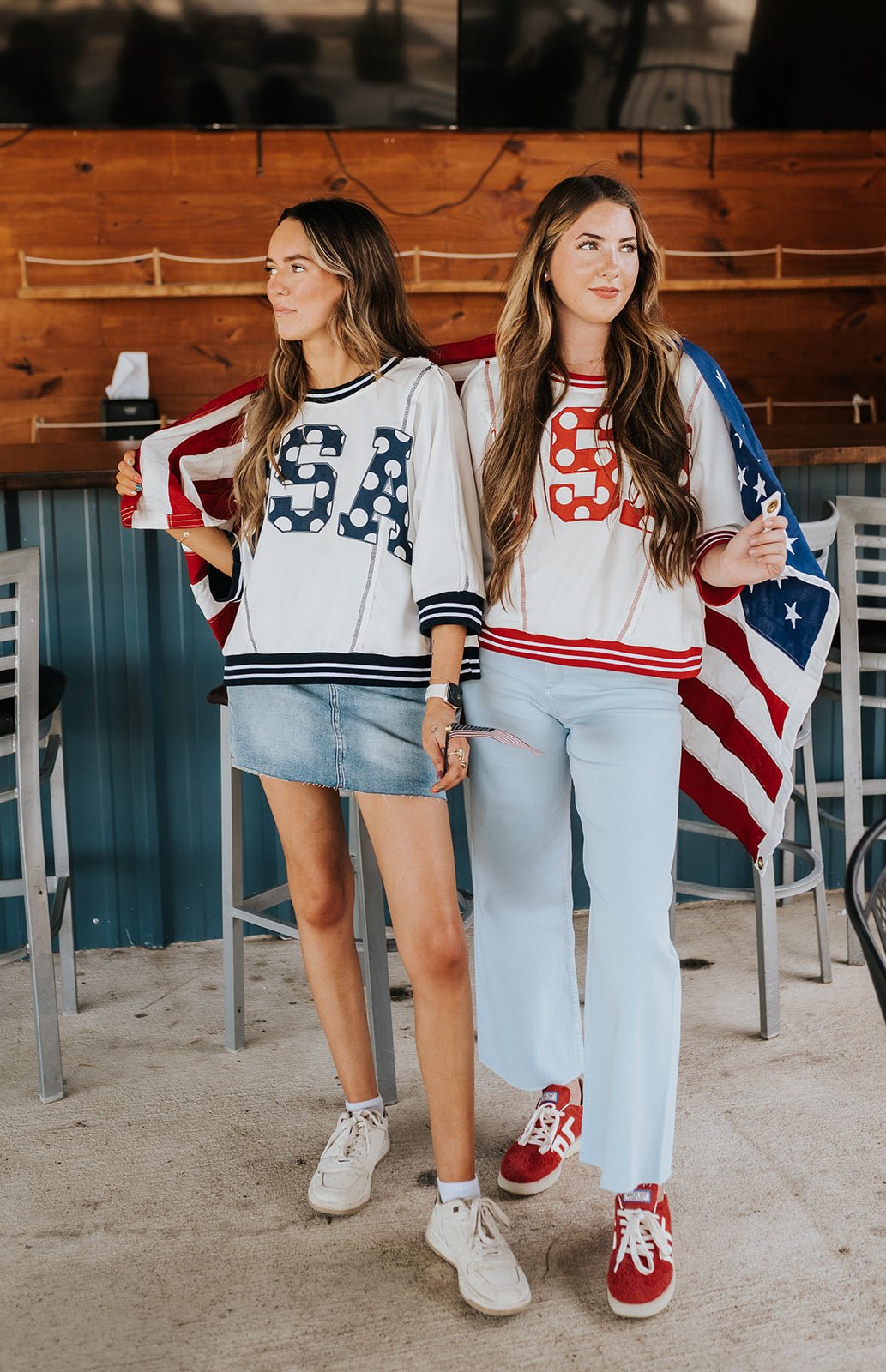 Navy/Ivory USA Sweatshirt SW10560LL - Southern Soule Designs