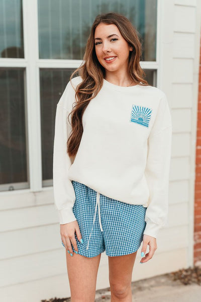 Navy/White Gingham Casual Shorts WL25 - 10089 - Southern Soule Designs