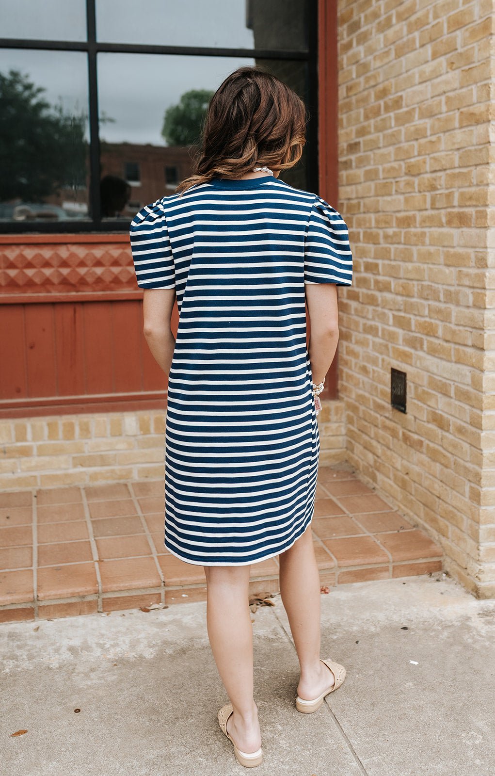 Navy/White Stripe Carolina T-Shirt Dress - Southern Soule Designs