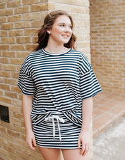 Navy/White Stripe T-Shirt IT6334 - Southern Soule Designs