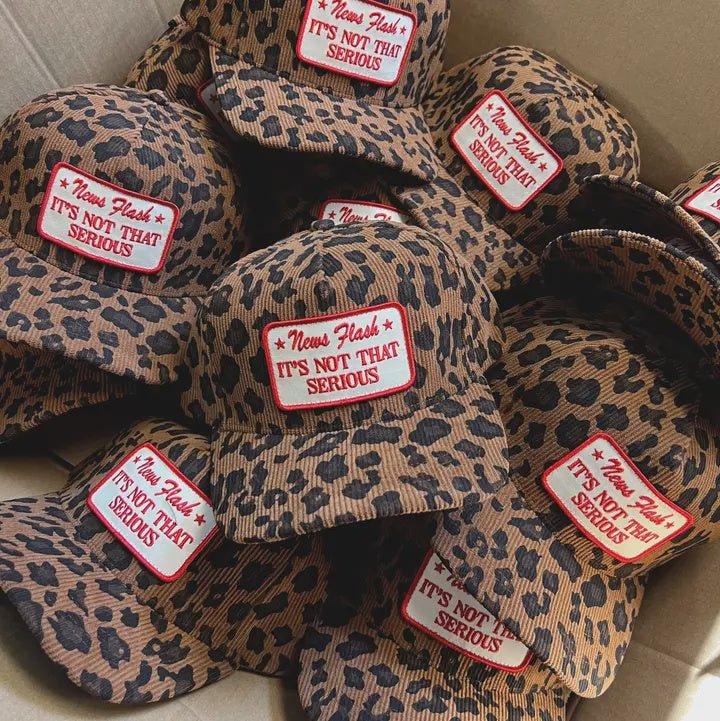 "News Flash It’s Not That Serious" Leopard Corduroy Hat - Southern Soule Designs