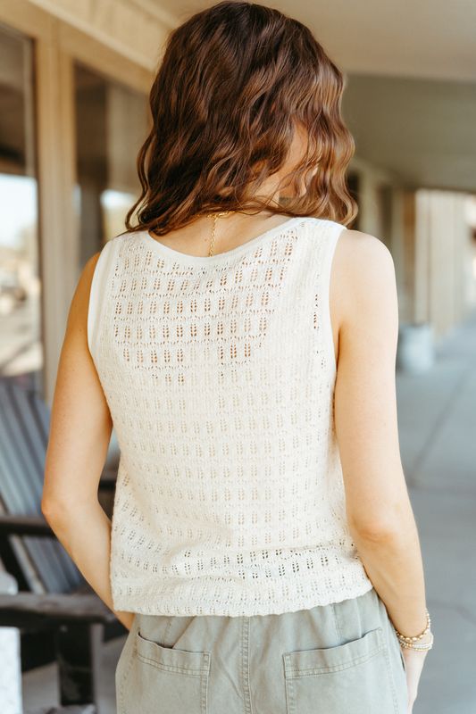 Nilo Crochet Tank Sea Salt ZW251494 - Southern Soule Designs