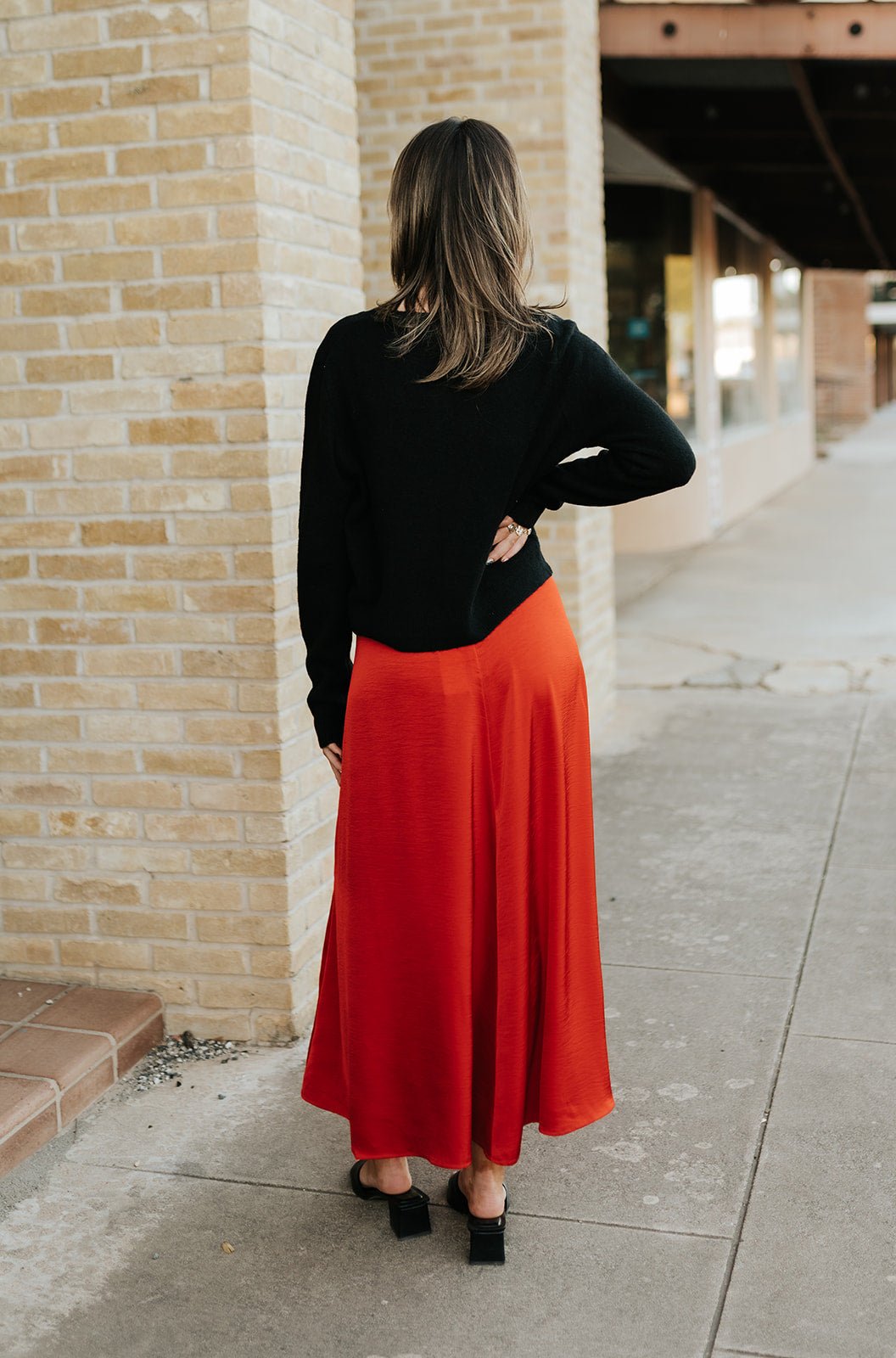 Northpointe Midi Skirt Festive Red ZK254564 - Southern Soule Designs