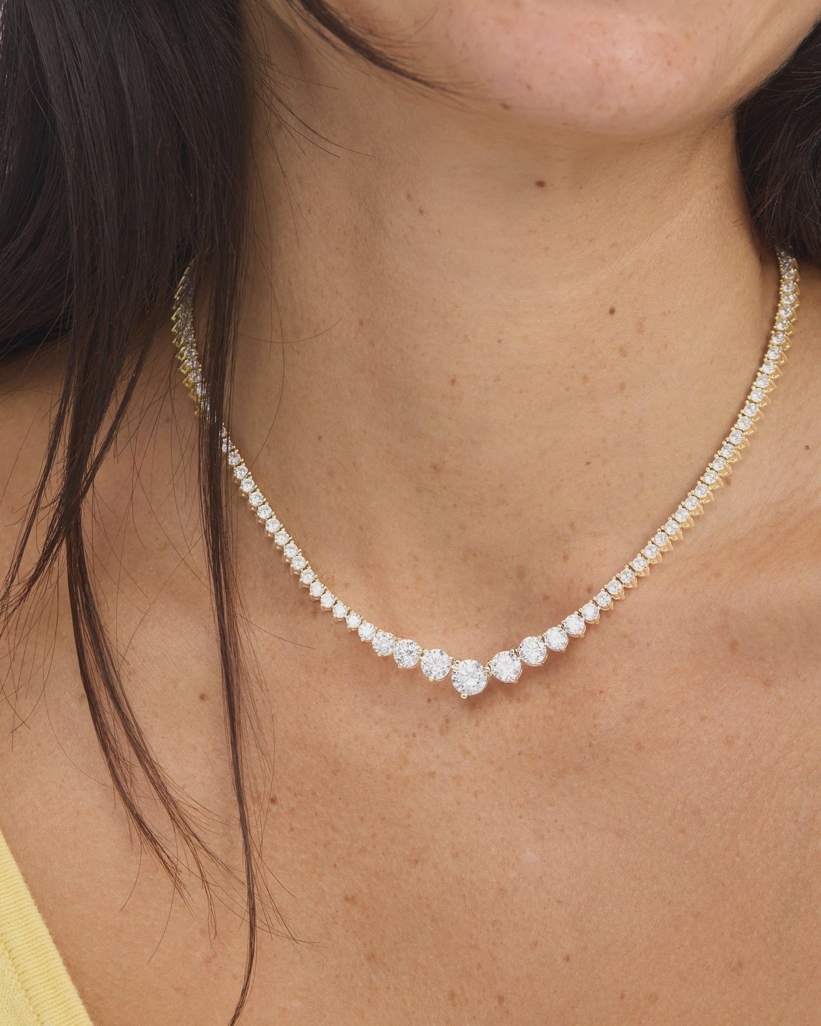 Not Your Basic Graduated Tennis Necklace 16" - Southern Soule Designs