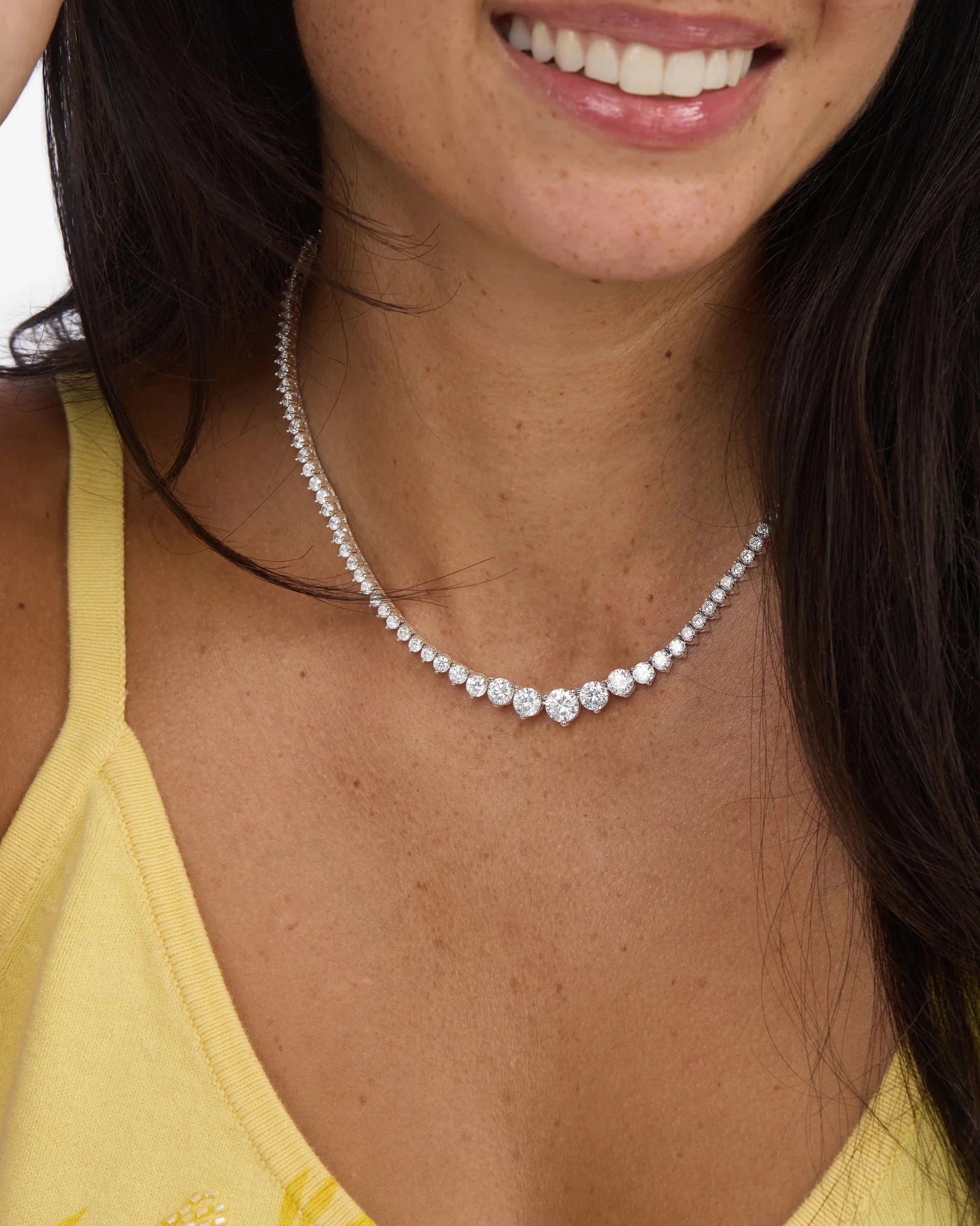 Not Your Basic Graduated Tennis Necklace 16" - Southern Soule Designs
