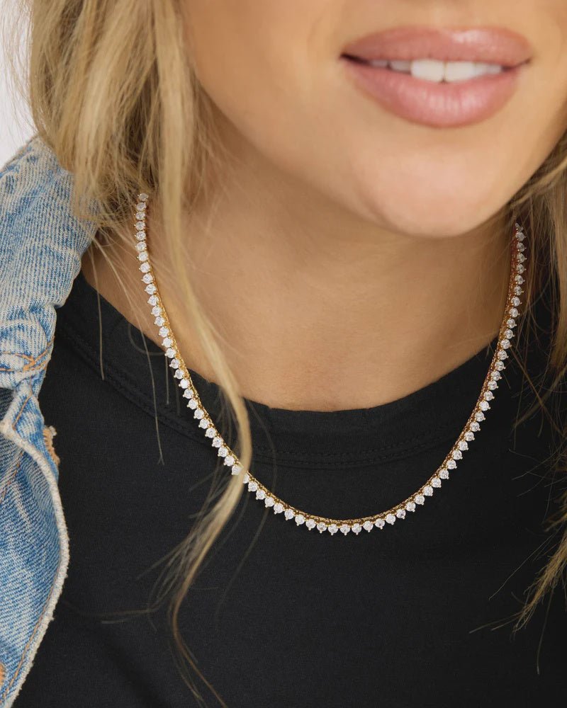 Not Your Basic Tennis Necklace 16' - Southern Soule Designs