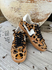 Notice Stitch Dk Leopard Calf Hair Sneaker - Southern Soule Designs
