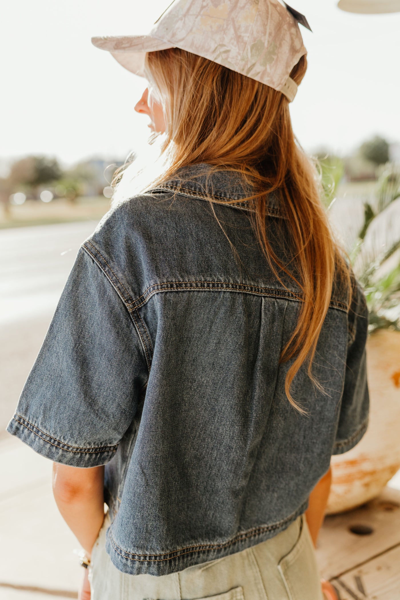 Blue Denim Short Sleeve Shirt T4835ST