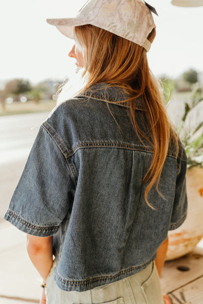 Blue Denim Short Sleeve Shirt T4835ST