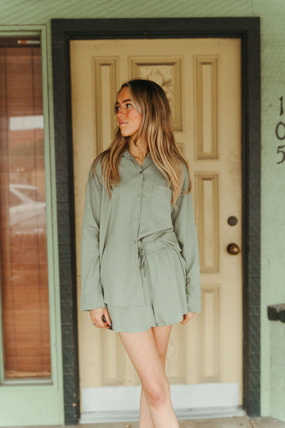 The Perfect Linen Top Avocado ZT242464
