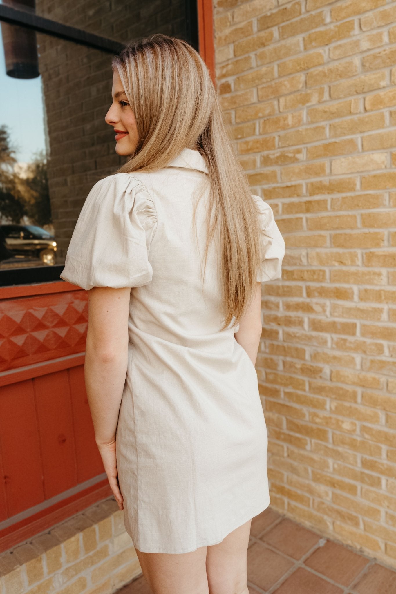 Oatmeal Button Down Shift Dress CD04468 - Southern Soule Designs