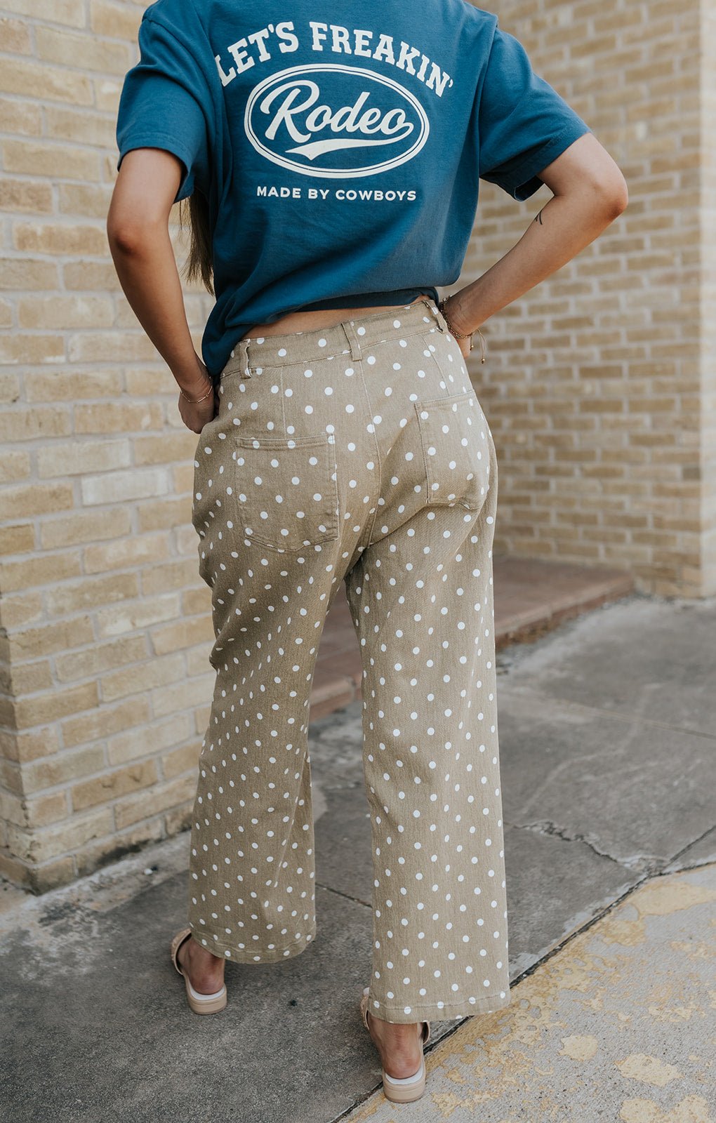 Oatmeal Vintage Polka Dot Pants P10324LL - Southern Soule Designs