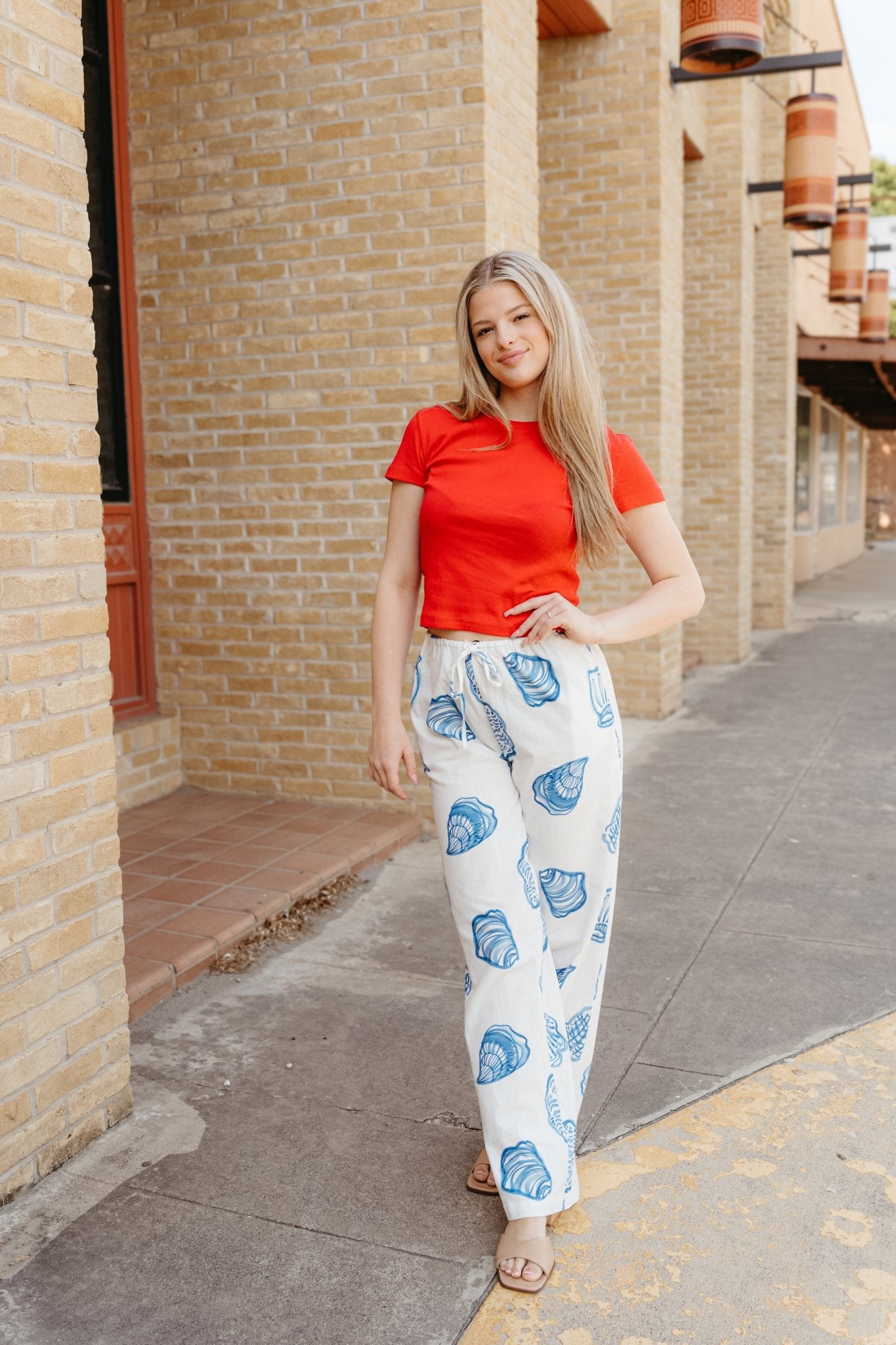 Off White Drawstring Pants BRP3329 - Southern Soule Designs