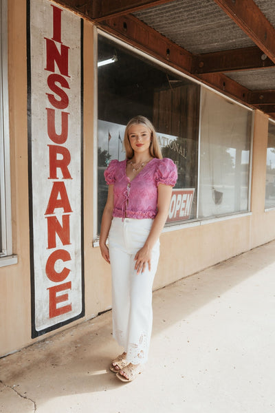 Off White Embroidered Pants ILP6180 - Southern Soule Designs