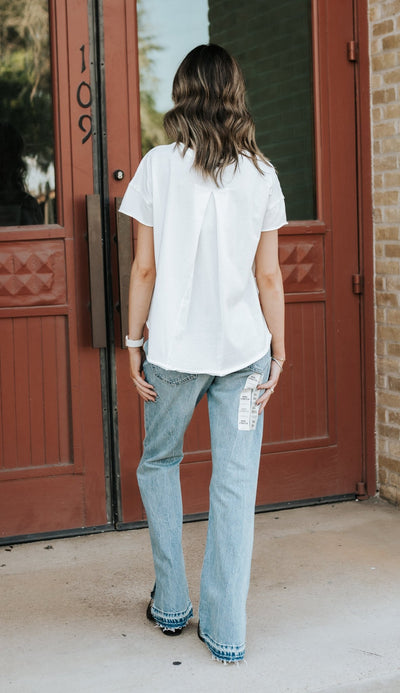 Off White Embroidered Western Tee 23376T - Southern Soule Designs