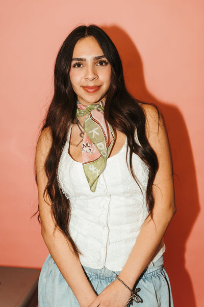 Off White Eyelet Button Up top with Fitted Silhouette BRT3437 - Southern Soule Designs