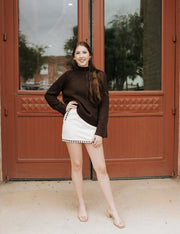 Off White Gingham Trim Skirt CS3848 - Southern Soule Designs