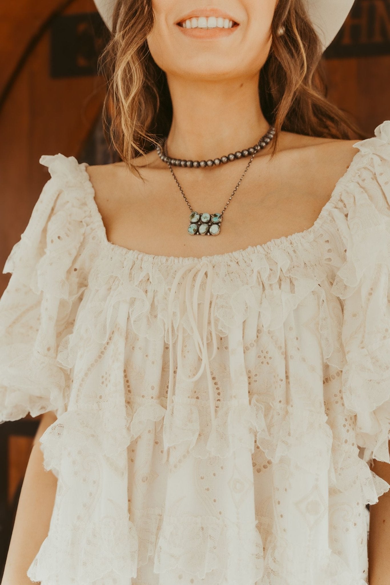 Off White Maddy Eyelet Mini Dress S1449D - 2 - Southern Soule Designs