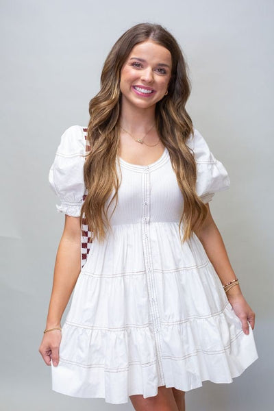 Off White Natassia Mini Dress - Southern Soule Designs