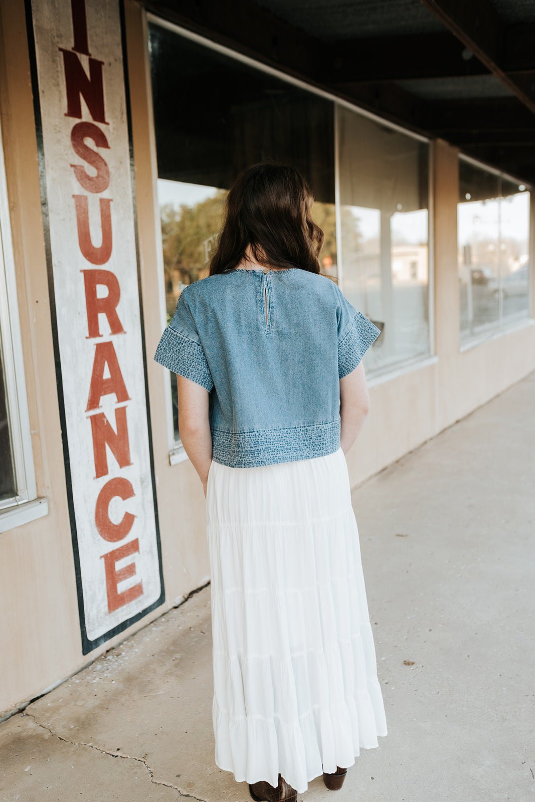 Off White Tiered Maxi Skirt / WL25 - 12229 - Southern Soule Designs