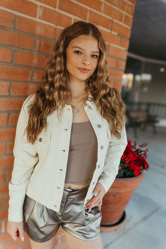 Off White Western Cowgirl Embroidered Denim Jacket 23177J - Southern Soule Designs